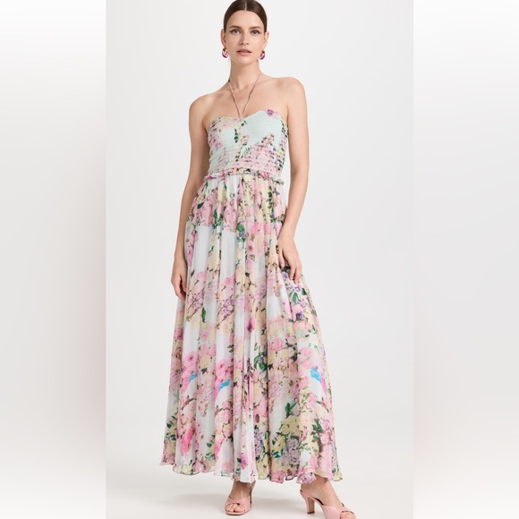 Rococo Sand - Long crinkle chiffon dress - Picture 1 of 11